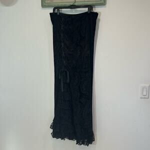 Widow VEILED SORROWS gothic Black VELVET MAXI SKIRT PKUS SIZE WOMEN’S XXL